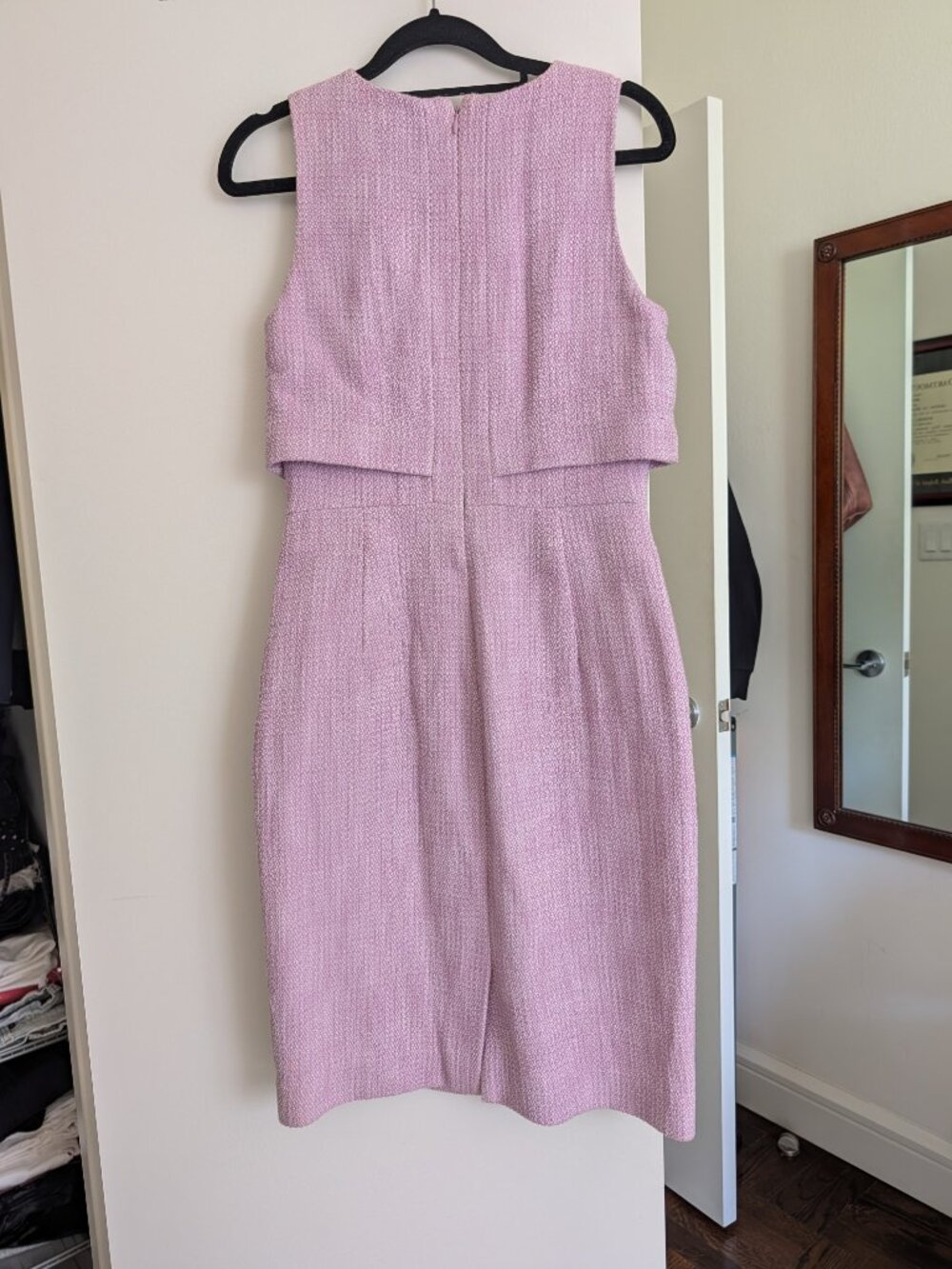 J.Crew Pink Boucle Tweed Popover Layered Sheath Dress Size 2 Workwear - Picture 2 of 5